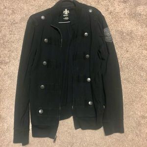 Express men’s jacket w/ logo buttons, patches - L